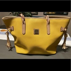 Dooney & Bourke  Carley Bailey Mustard Yellow Coated Cotton Tote